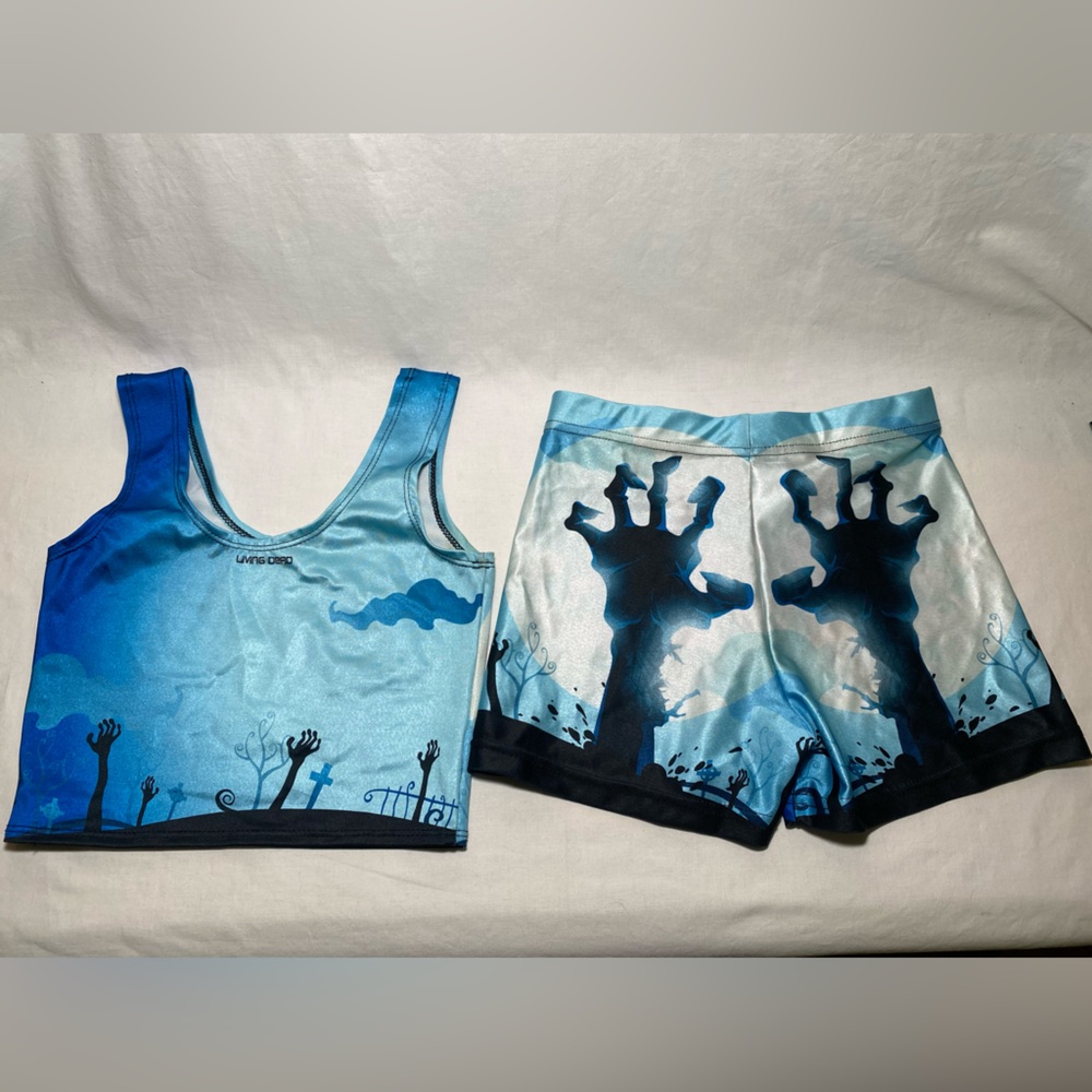 Living Dead Clothing Women's Zombie Hands Shorts Bummers & Crop Top S & XS